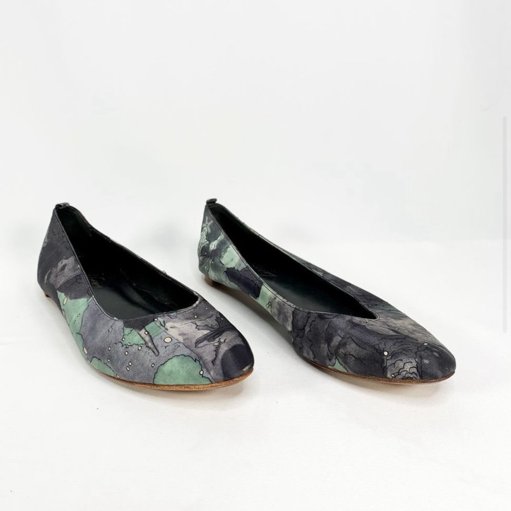 RACHEL COMEY Abstract Graphic Purple Green Flats